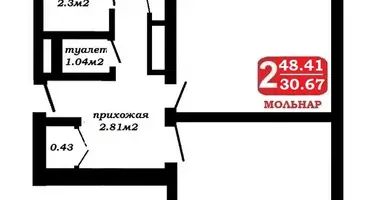2 room apartment in Minsk, Belarus