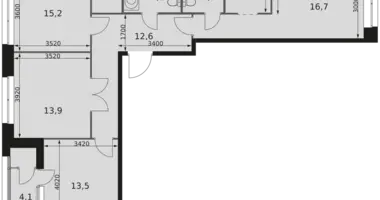 3 room apartment in Moscow, Russia