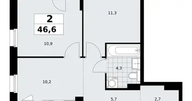 2 room apartment in Kommunarka, Russia