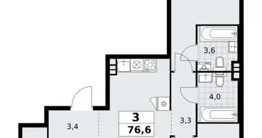 Apartamento 3 habitaciones en poselenie Sosenskoe, Rusia