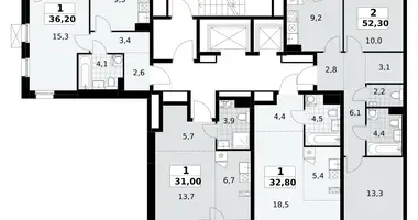 Wohnung 2 zimmer in Kommunarka, Russland