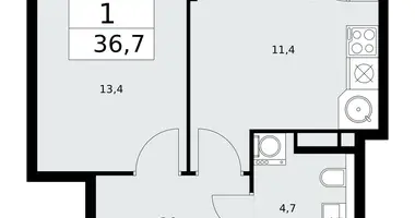 Apartamento 1 habitación en poselenie Sosenskoe, Rusia