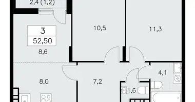 3 room apartment in poselenie Sosenskoe, Russia