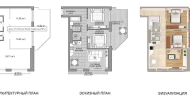 Apartamento 3 habitaciones en Minsk, Bielorrusia