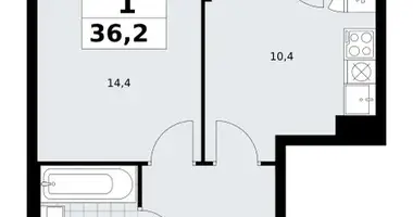 1 room apartment in Troitsk, Russia