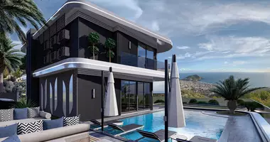 Villa 3 bedrooms with Double-glazed windows, with Balcony, with Sea view in Alanya, Turkey