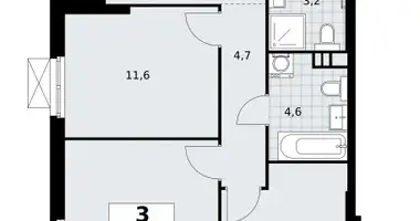 Wohnung 3 zimmer in Südwestlicher Verwaltungsbezirk, Russland