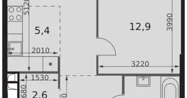 Apartamento 2 habitaciones en North-Western Administrative Okrug, Rusia