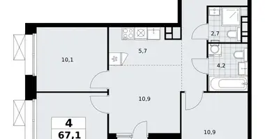 Apartamento 4 habitaciones en poselenie Sosenskoe, Rusia