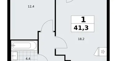 1 room apartment in Kommunarka, Russia