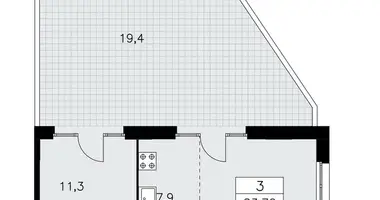 Apartamento 3 habitaciones en Moscú, Rusia