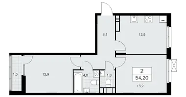 Wohnung 2 zimmer in poselenie Sosenskoe, Russland