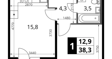 Appartement 1 chambre dans Khimki, Fédération de Russie