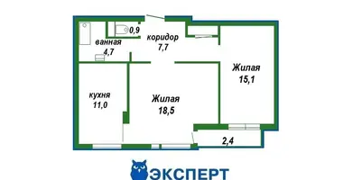 2 room apartment in Minsk, Belarus