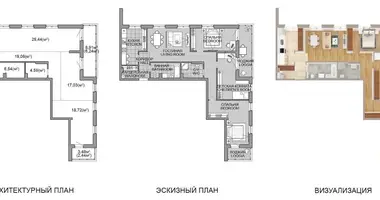 Apartamento 3 habitaciones en Minsk, Bielorrusia