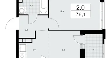 Appartement 2 chambres dans poselenie Sosenskoe, Fédération de Russie