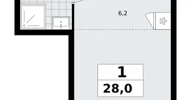 1 room apartment in Kommunarka, Russia