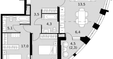 Apartamento 4 habitaciones en North-Western Administrative Okrug, Rusia