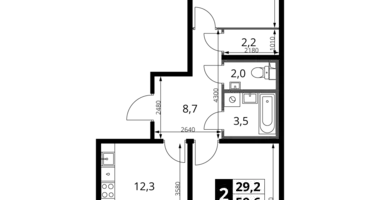 Apartamento 2 habitaciones en Leninsky District, Rusia