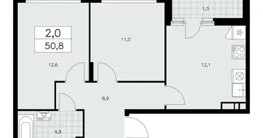 Apartamento 2 habitaciones en poselenie Sosenskoe, Rusia