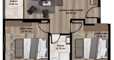 3 room apartment in Elvanli, Turkey