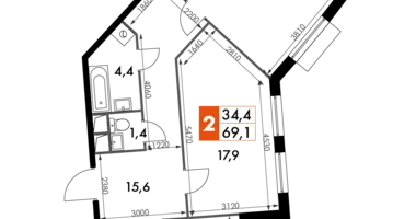 Квартира 2 комнаты в Развилка, Россия