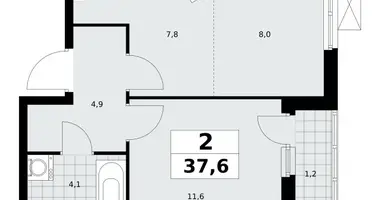 Apartamento 2 habitaciones en poselenie Sosenskoe, Rusia