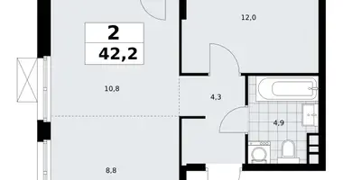 Wohnung 2 zimmer in Südwestlicher Verwaltungsbezirk, Russland