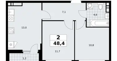 Apartamento 2 habitaciones en South-Western Administrative Okrug, Rusia