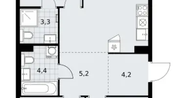 3 room apartment in Kommunarka, Russia