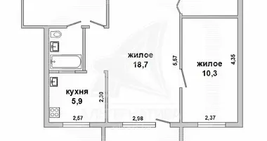 Appartement 2 chambres dans Bielaaziorsk, Biélorussie