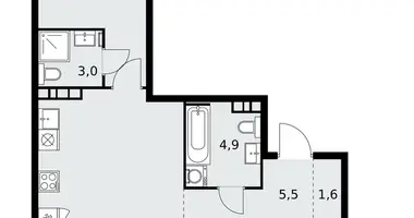 3 room apartment in Moscow, Russia