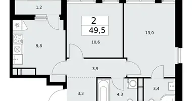 Apartamento 2 habitaciones en poselenie Sosenskoe, Rusia