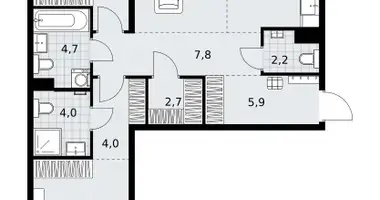 Wohnung 3 zimmer in Kommunarka, Russland