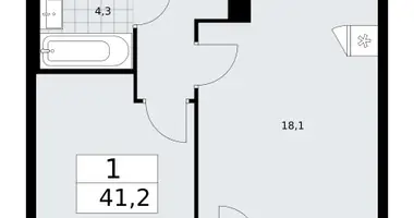 1 room apartment in Troitsk, Russia