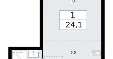 Appartement 1 chambre dans Vnukovo, Russie