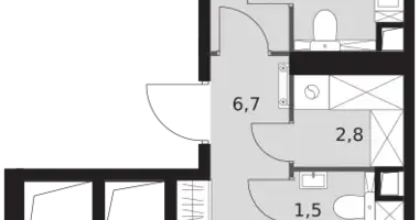 Mieszkanie 2 pokoi w Konkovo District, Rosja