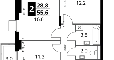 Appartement 2 chambres dans Potapovo, Fédération de Russie