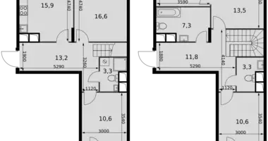 Apartamento 4 habitaciones en Razvilka, Rusia