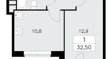 Apartamento 1 habitación en poselenie Sosenskoe, Rusia