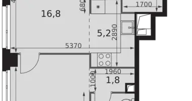 Apartamento 2 habitaciones en Moscú, Rusia
