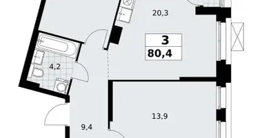 Wohnung 3 zimmer in Kommunarka, Russland