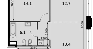 Wohnung 2 zimmer in Nordwestlicher Verwaltungsbezirk, Russland