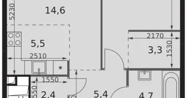 Appartement 2 chambres dans Moscou, Russie