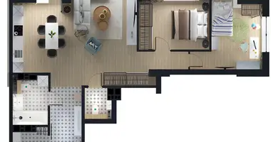 Apartamento 3 habitaciones en Minsk, Bielorrusia