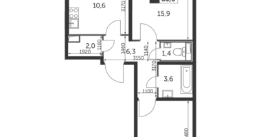 Mieszkanie 2 pokoi w Nekrasovka District, Rosja