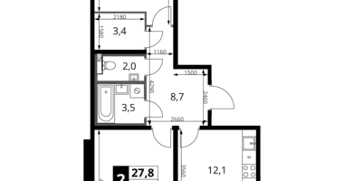 Apartamento 2 habitaciones en Leninsky District, Rusia