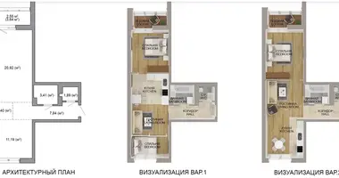 Apartamento 2 habitaciones en Minsk, Bielorrusia