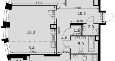 3 room apartment in Moscow, Russia