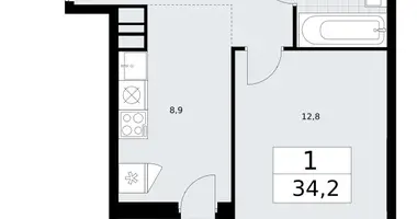 1 room apartment in Vnukovo, Russia